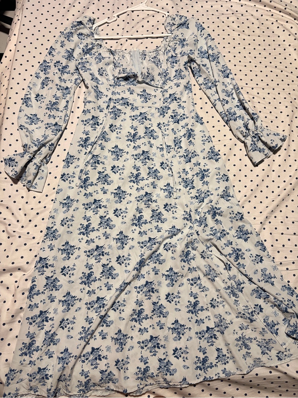 Floral Blue & White Maxi Dress - Elegant Women's Dress